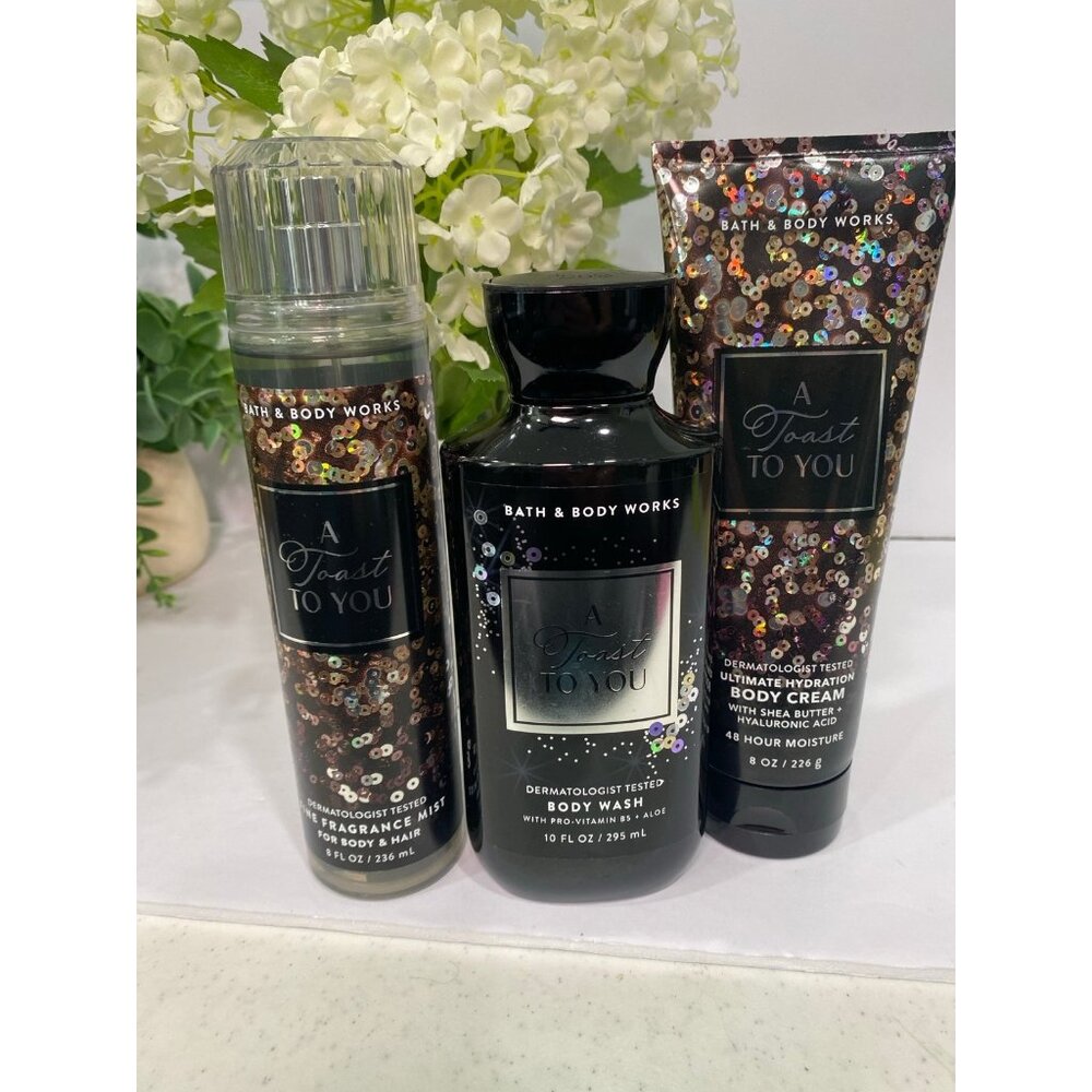 Bath & Body Works “A Toast To You” New 3-Pc Body Care Set